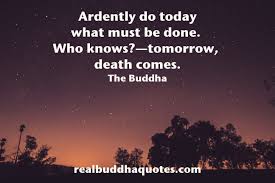 Ardently Do Today What Must Be Done Who Knows Tomorrow Death Comes Real Buddha Quotes
