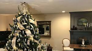 Victorian Christmas Tree In Gold Smokey Blue Cream Vintage Style Tree With Candles Angel Youtube