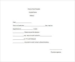 doctors note for work absence free download printable templates lab