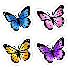 Colorful Butterfly Sticker Pack Sticker By Littlemandyart In 2020 Colorful Butterfly Drawing Butterfly Drawing Butterfly Painting
