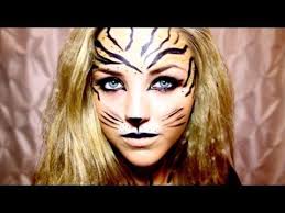 Frauen Tiger Gesicht Acrylmalerei Google Search Tiger Schminken Zebra Make Up Tiger Schminken Frau