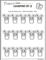 Free Spring Math Worksheet For Counting By 2s Madebyteachers Spring Math Worksheets Math Worksheet Spring Math