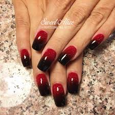Black And Red Ombre Nails Coffin Sweetalize Red Ombre Nails Red Nails Solar Nails