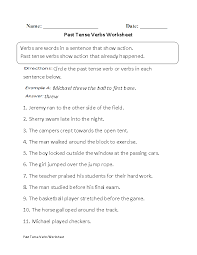 Verbs Worksheets Verb Tenses Worksheets