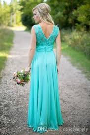 2020 New Teal Country Bridesmaid Dresses Scoop A Line Chiffon Lace V Backless Long Cheap Bridesmaids Dresses For Wedding Ba1513 Eden Bridesmaid Dress Bridal Bri Turquoise Bridesmaid Dresses Cheap Bridesmaid Dresses
