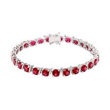 Sterling Silver Lab Created Ruby Bracelet Ruby Bracelet Silver Amethyst Silver Labs