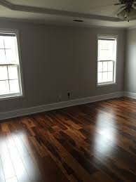 Dark Hardwood Floors Brazilian Walnut Chocolate Stain Grey Paint Color Silver Spoon Olympic Satin Walnut Wood Floors Hardwood Floors House Flooring