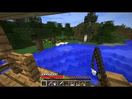 Comment Faire Une Canne A Peche Et Pecher Minecraft Youtube