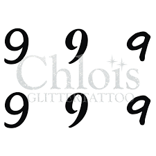 Looking for a way to commemorate your wedding day with a ring you'll never lose? Number 9 Multi Stencil 6 Stencils Text Chlois Glittertattoo