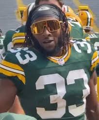 Close Up Of The Goat And His Goaty Shades Greenbaypackers Aaron jones converts the td on 4th and goal!