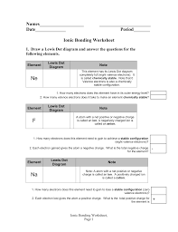 Lewis Dot Ionic Bonding Worksheet Answers Novocom Top