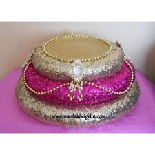 Payetli Lux Fusya Kina Tepsisi Mustakbel Gelin Kina Gecesi Ve Dugun Malzemeleri Engagement Decorations Wedding Accessories Candle Making