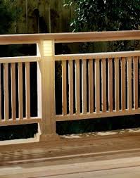 This cheap deck railing idea is standard pressure treated wood railing made with 2×4 top and bottom. Deck Railing With Built In Lighting Woodworking Plan From Wood Magazine Deck Railing Design Backyard Structures Deck Railings
