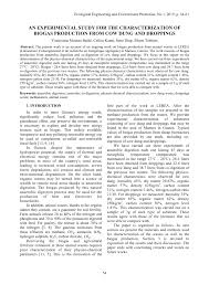 PDF) An experimental study for the characterization of biogas production  from cow dung and droppings