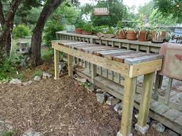 Wooden Plant Nursery Tables Displays Google Search Wooden Garden Table Garden Bench Plans Plant Bench