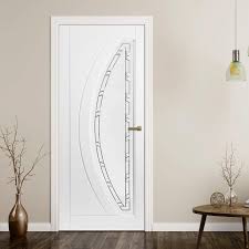 Gemini Lightly Grained Pvc Door Prism Style Sandblasted Glass Whitedoor Glazeddoor Kapilar