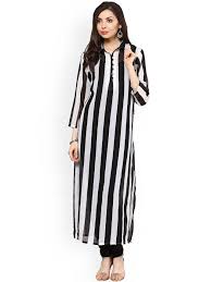 Black And White Strips Frock Pin On Tops