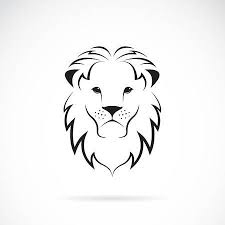 Imagem Vetorial De Uma Cabeca De Leao No Fundo Branco Lion Face Drawing Small Lion Tattoo Lion Drawing Simple