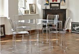 96w x 44d x 30t. Invisible Dining Table Modern Dining Room Furniture Transparent Chair