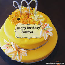 Happy Birthday Soumya Video And Images Creative Birthday Cakes Happy Birthday Cakes Beautiful Birthday Cakes