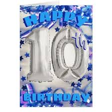 Birthday Card For 10 Year Old Boy Boys Happy 10th Birthday Silver Balloon Card 10th Birthday Party Ideas And Inspiration For Ch Happy 10th Birthday Birthday Cards For Boys 10th Birthday Parties