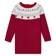 George Toddler Girls Snowflake Sweater Dress Red 2t Snowflake Sweater Sweater Dress Sweaters