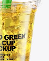 Iced Green Tea Cup Mockup In Cup Bowl Mockups On Yellow Images Object Mockups