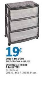 Offre Commode 3 Tiroirs A Roulettes Chez E Leclerc