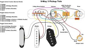 Wiring diagram telecaster 5 way switch. 920d Custom T9w C 9 Way Control Plate For Three Pickup T Style Guitars