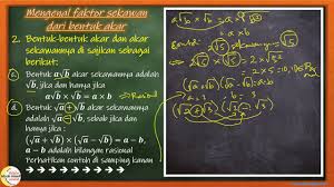 Check spelling or type a new query. Akar Sekawan Dan Cara Merasionalkan Penyebut Pecahan Bentuk Akar Youtube