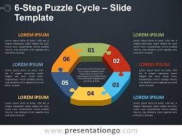 Uses a selection of editable powerpoint icons. 6 Step Puzzle Cycle For Powerpoint And Google Slides Presentationgo