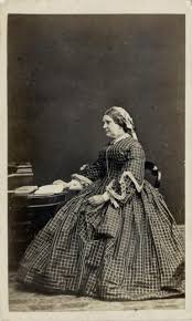 Cdv Woman Wearing A Chequered Hooped Dress By Cobb Of Ipswich C 1860 Civil War Fashion Historical Women Civil War Dress