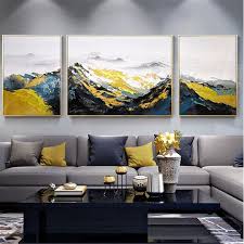 3 Stuck Abstrakte Malerei Original Acryl Leinwand Wand Kunst Bilder Fur Wohnzimmer Schlafzimmer Gerahmt Wohnkultur Gelb Blau Textur Berg In 2020 Wandkunst Wohnzimmer Kunst Furs Wohnzimmer Bilder Wohnzimmer
