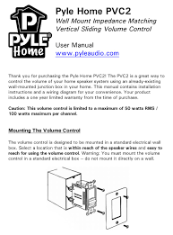 Speaker volume control wiring diagram. Pyle Home Pvc2 User Manual Pdf Download Manualslib