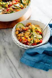 This salad is a simple, light summer dish full of vegetables, whole grains, chickpeas and feta. Mediterranean Couscous Salad Recipe Cookie And Kate