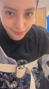 Jasmine at PT. Learning to push around in her wheelchair. 🦽 She getting  quite strong. 💪