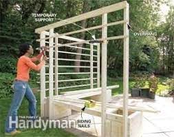 Trellis cedar wood growers bench with trellis christmas tree shops. How To Build An Arbor With Built In Benches Outdoor Projects Backyard Backyard Structures