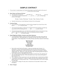 Scope Of Work Template Daycare Contract Daycare Forms