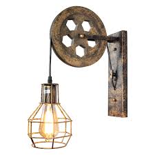 There was once a time when an industrial wall sconce was just that: Puzhi Home Industrial Wall Sconce Pulley Wall Lamp 1 Light Wall Light Fixtures For Indoor Lighting Bathroom Kitchen Buy Online In Moldova At Moldova Desertcart Com Productid 96745269