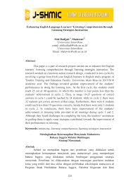 Secara keseluruhan, hal ini akan menjadi tantangan bagi universitas dengan penerimaan siswa ue yang tinggi, serta mereka yang berharap untuk meningkatkan penerimaan siswa ue sekarang karena. Pdf Enhancing English Language Learners Listening Comprehension Through Listening Strategies Instruction