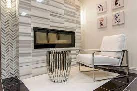 Unique Black And Grey Striations On A Creamy White Background Distinguish The Look Of The Zebra Stripe S Living Room Tiles Tile Floor Living Room Tile Design