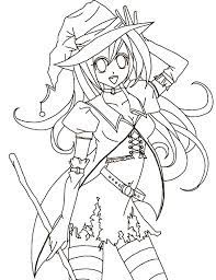 Scary ghost coloring pages, cats, bats coloring pages, pumpkins, coloring pages of witches and scarecrows are just a few of the many printable halloween coloring pages, coloring sheets. Anime Halloween Coloring Page Coloring Sky