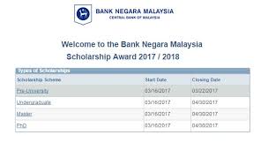 For more information, please visit. Schoollah Malaysia On Twitter Bank Negara Malaysia Scholarship Is Now Open Apply Now Closing Date For Spm Leavers Is 22 3 2017 Apply Here Https T Co Vrtk9m9jfd Https T Co P7fpyq3hrw