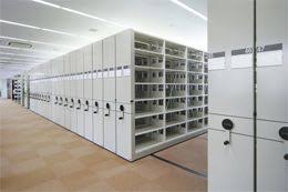ハンドル式スタックランナー 閉架書架 移動棚 図書館 研究室 オフィス 図書館 研究室 棚