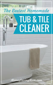 For the best ever bath and shower cleaner, you have to try this dawn dish soap and vinegar mixture. Homemade Tub Tile Cleaner