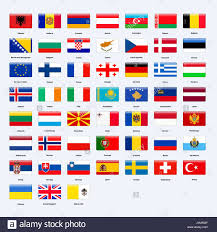 Eine große auswahl an flaggen, fahnen, stockflaggen & stockfahnen, fahnenketten & flaggenketten. Satz Von Flaggen Aller Lander In Europa Rechteck Glanzenden Stil Stock Vektorgrafik Alamy