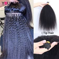 Further, they're a great way to add length and fullness to hair with a low risk of damage (if installed correctly by a great stylist). Kinky Straight I Tip Hair Extensions For Black Women Microlinks Human Hair Bundles Weave Bulk Curly Ponytail Youmay Virgin Bulk Hair Aliexpress