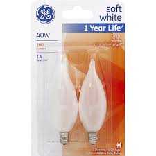 Ge Light Bulbs Decorative Ca Type Soft White 40 Watts Shop Price Cutter