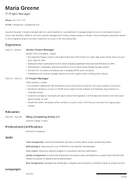 It Project Manager Resume Example Template Minimo Project Manager Resume Manager Resume Job Resume Examples