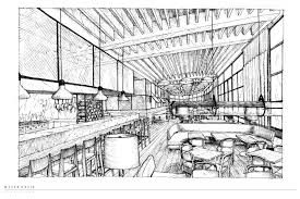 Nice How The Line Weights Carry Your Eye To The Horizontal Datum Hl Interior Design Drawings Drawing Interior Architecture Drawing